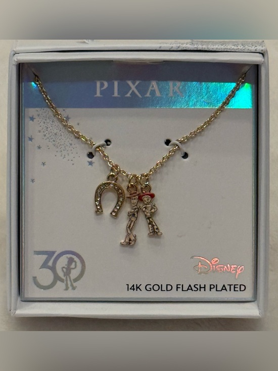 Disney Jewelry - Disney Toy Story Woody, Jessie, Crystal Horseshoe Gold flash plated Necklace New